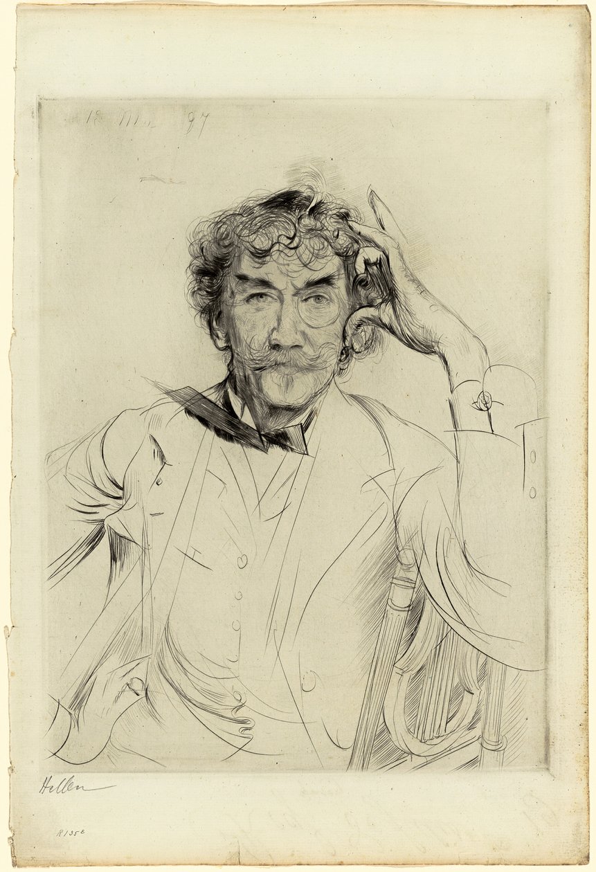 Portret van James McNeill Whistler door Paul Cesar Helleu