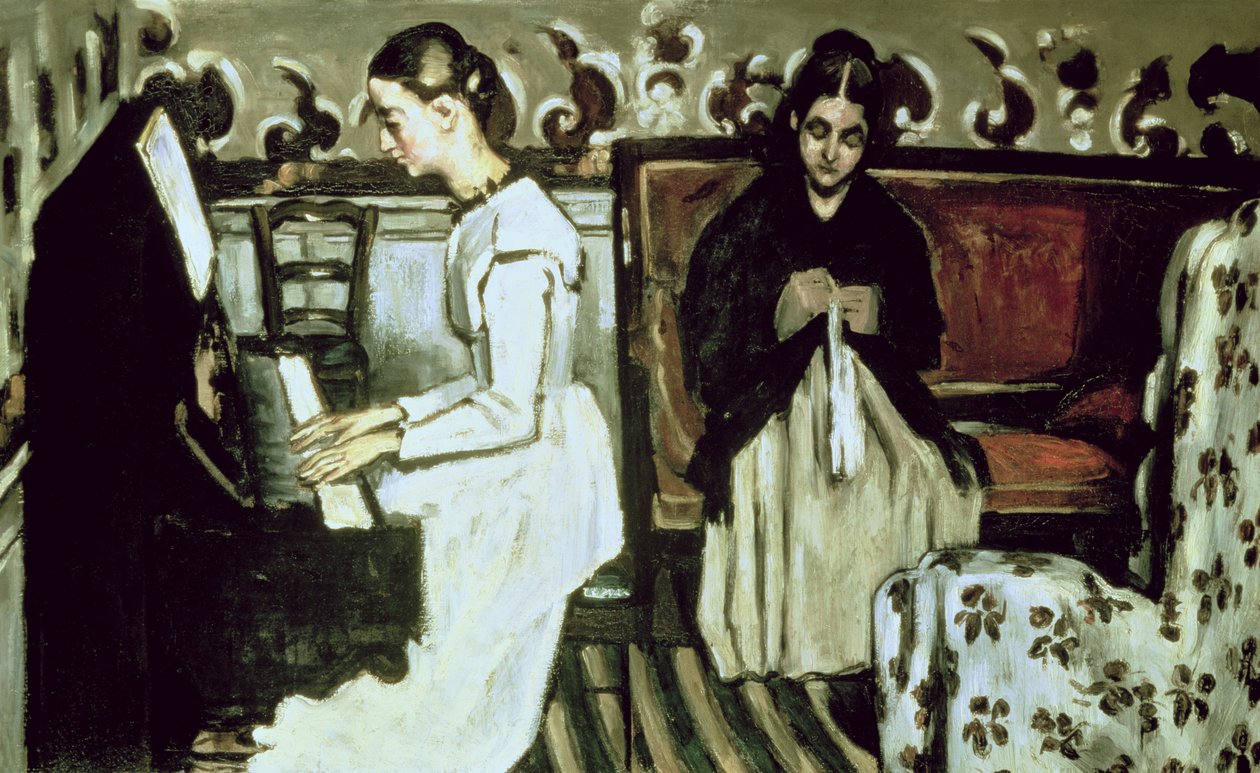 Meisje aan de Piano (Ouverture tot Tannhauser) door Paul Cézanne