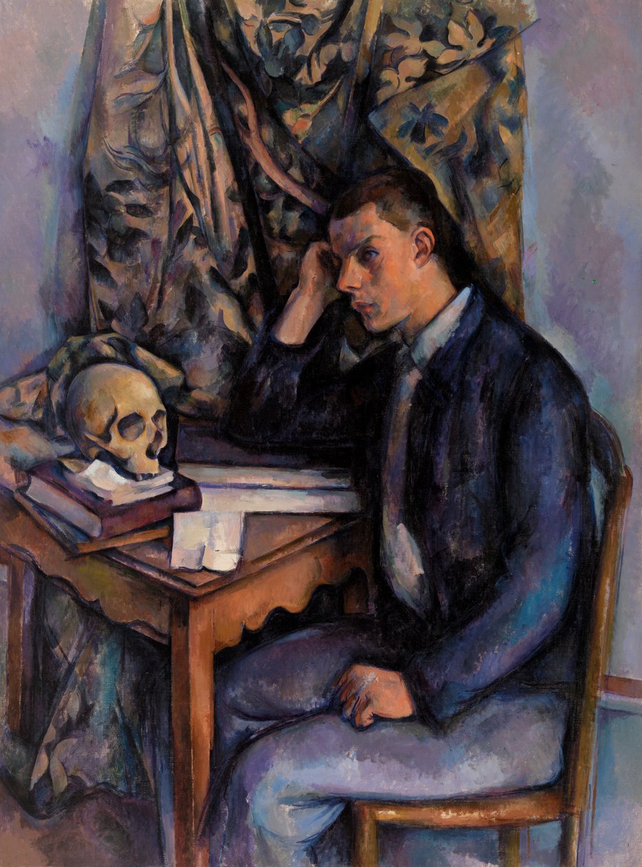 Jonge Man en Schedel door Paul Cézanne