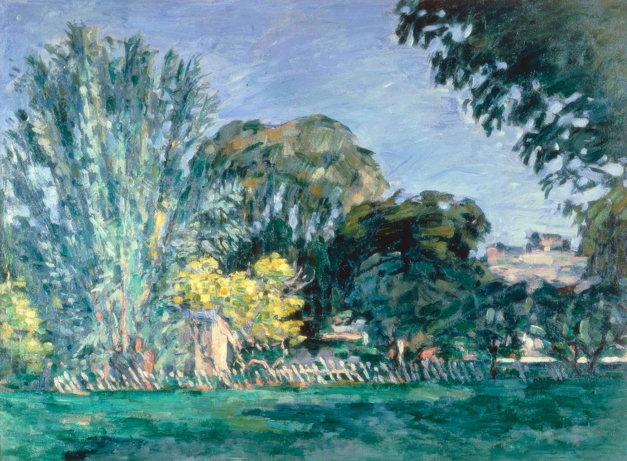 Bomen bij Jas de Bouffan door Paul Cézanne