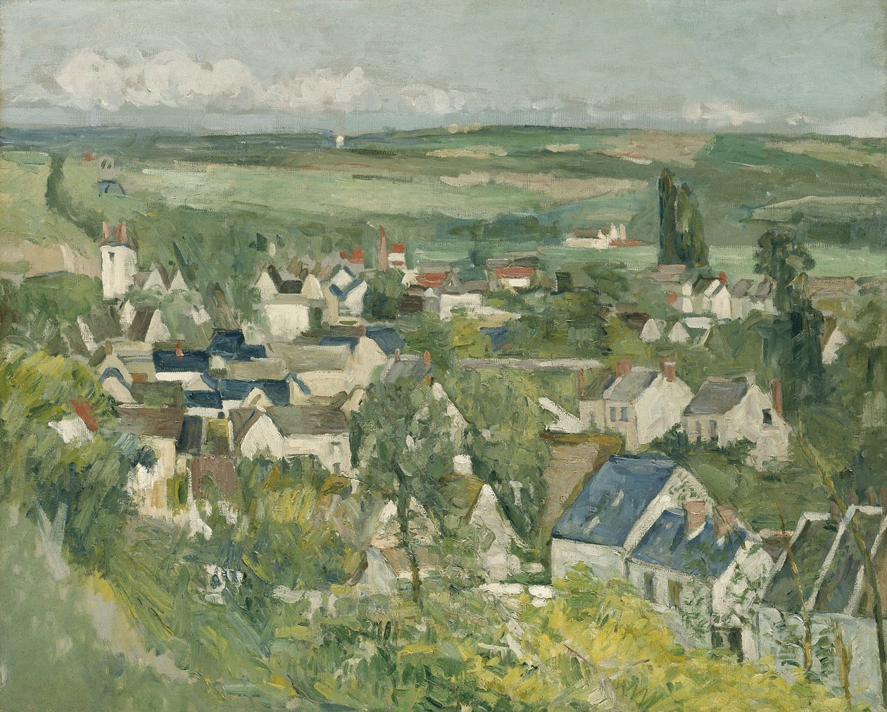 Auvers, Panoramisch Uitzicht, 1873-75 door Paul Cézanne