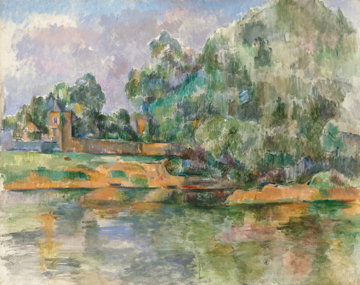 Oevers van de Seine bij Médan door Paul Cézanne