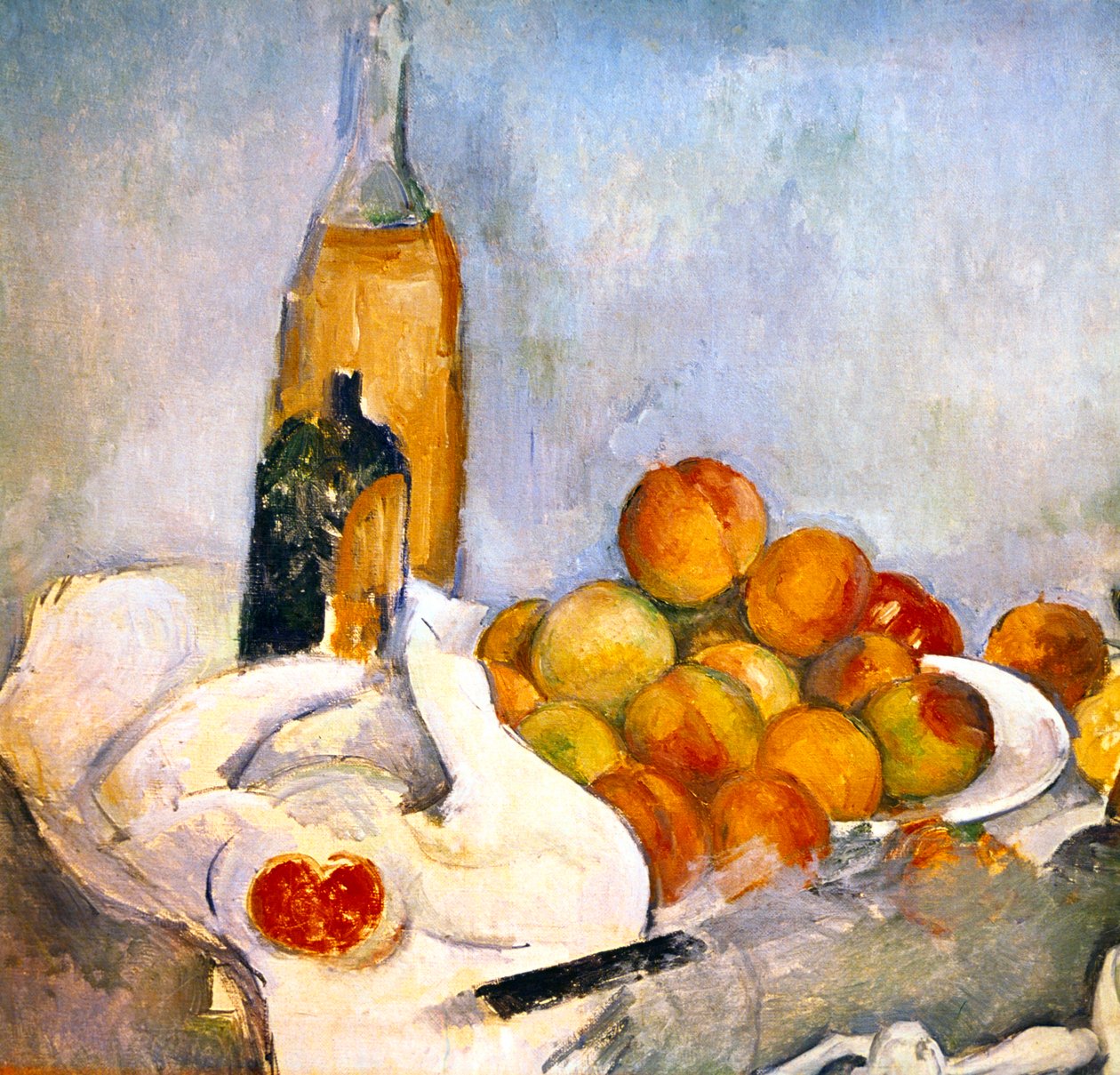 Flessen en appels, ca. 1870-1906 door Paul Cézanne