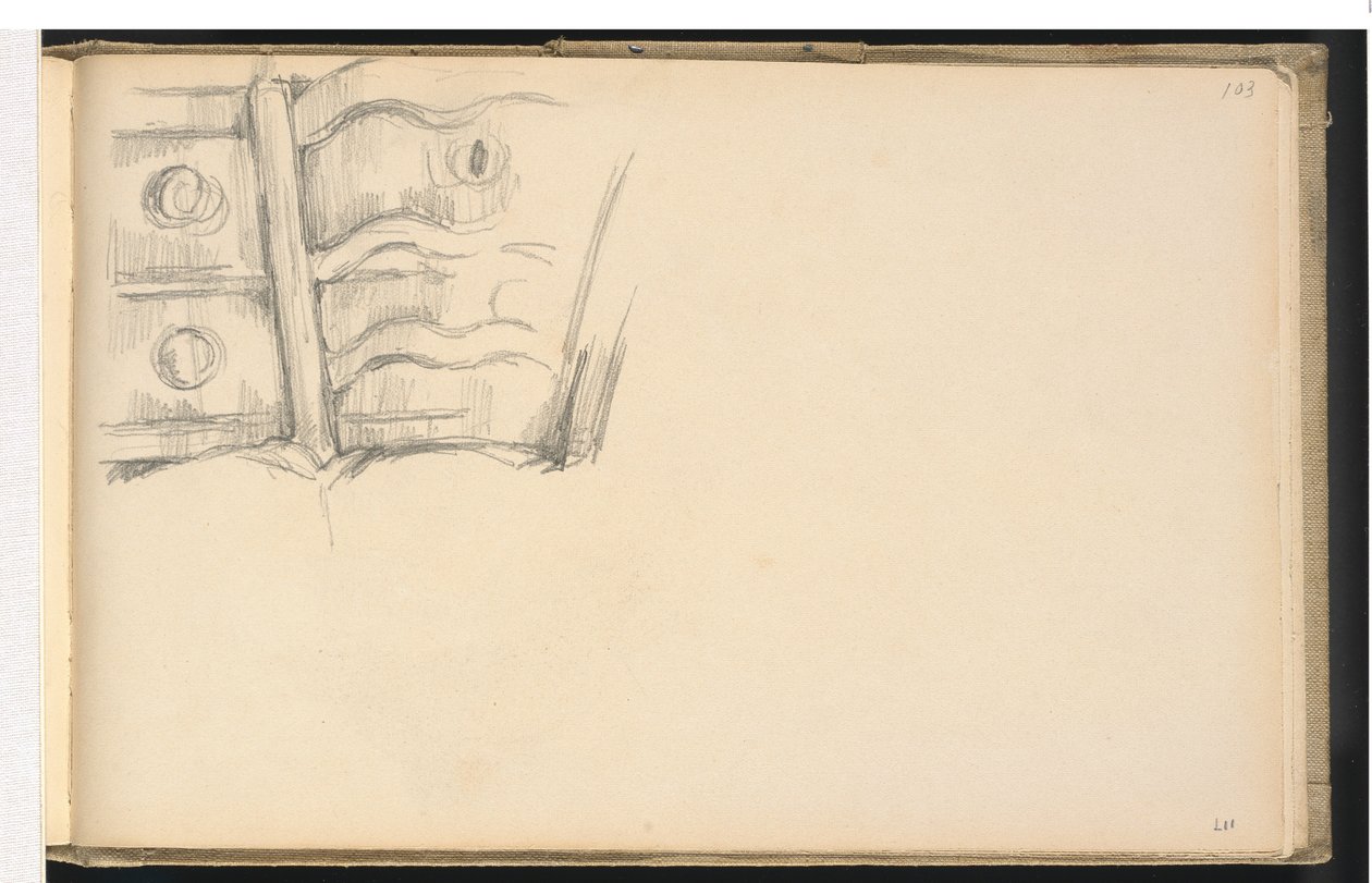 Stoel en Dressoir door Paul Cézanne
