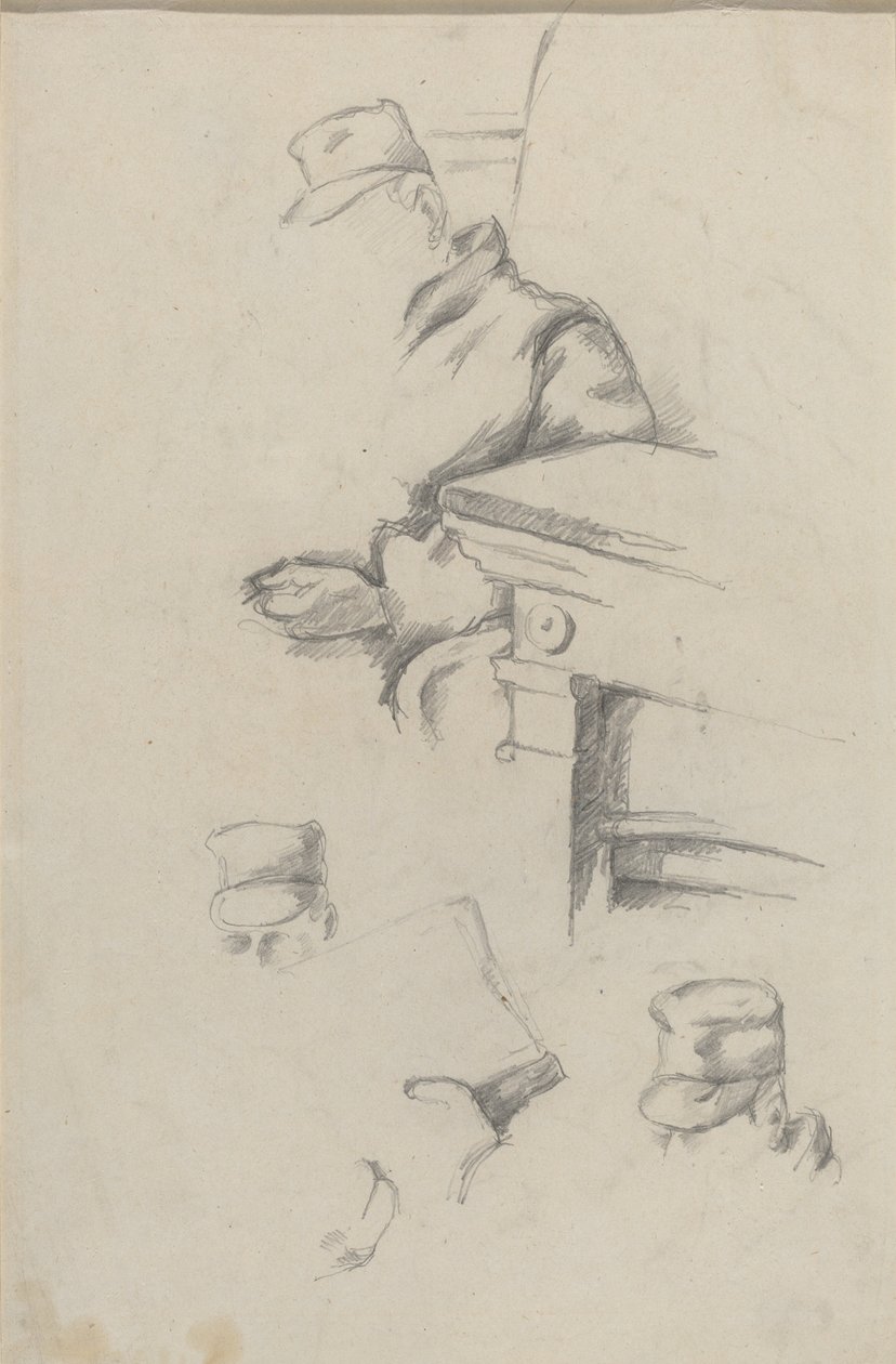 Vader van de kunstenaar [verso] door Paul Cézanne