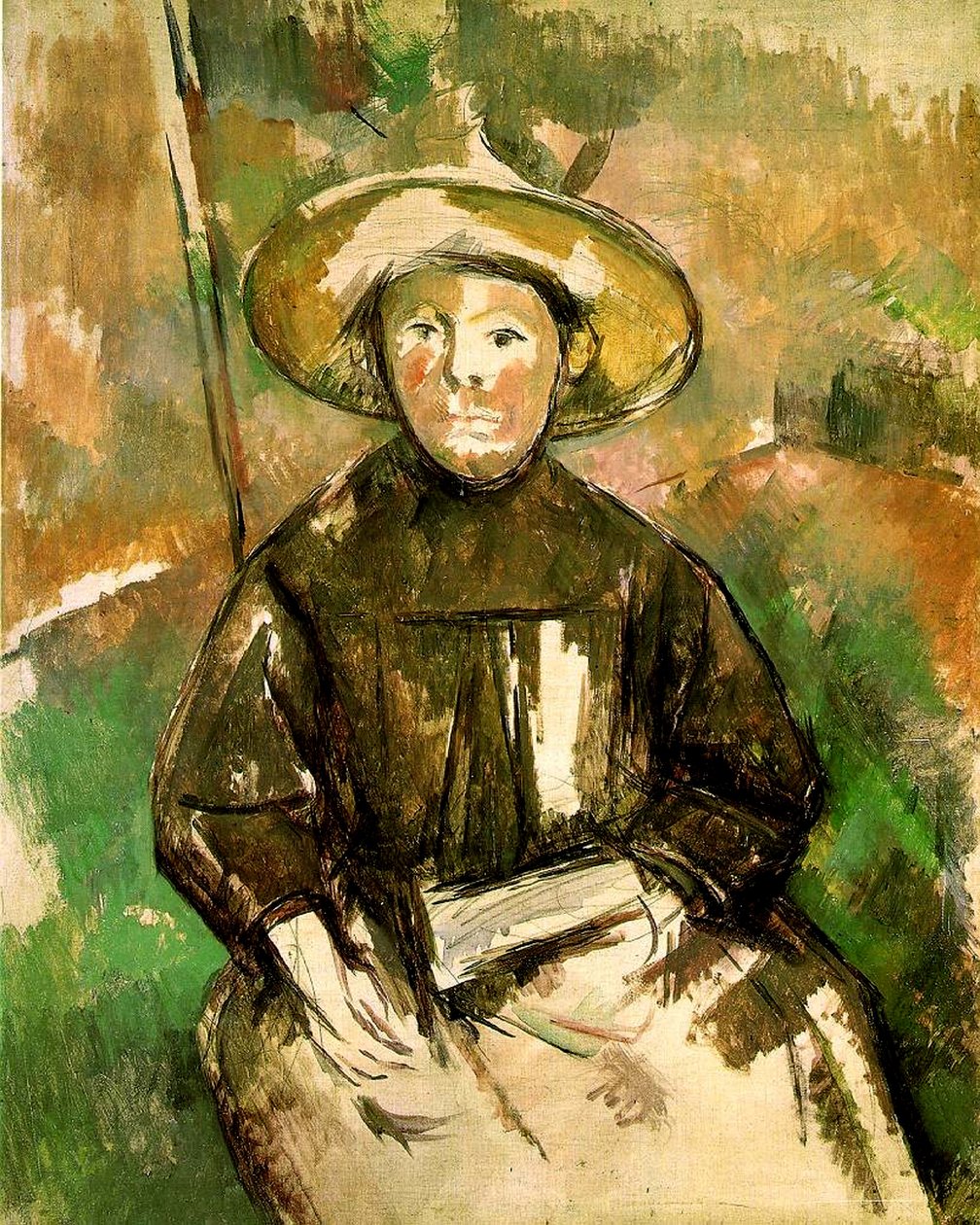 Meisje met een strohoed, 1896 door Paul Cézanne
