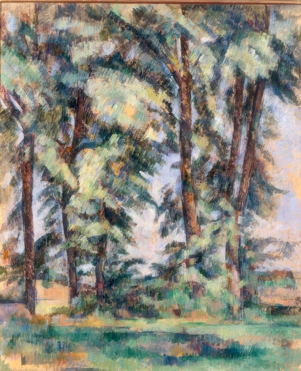 Grote bomen bij Jas de Bouffan door Paul Cézanne