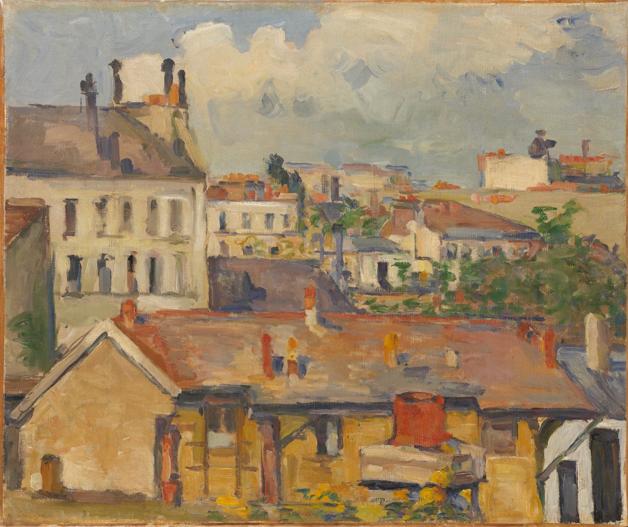 Groep huizen Les Toits, 1876-1877 door Paul Cézanne