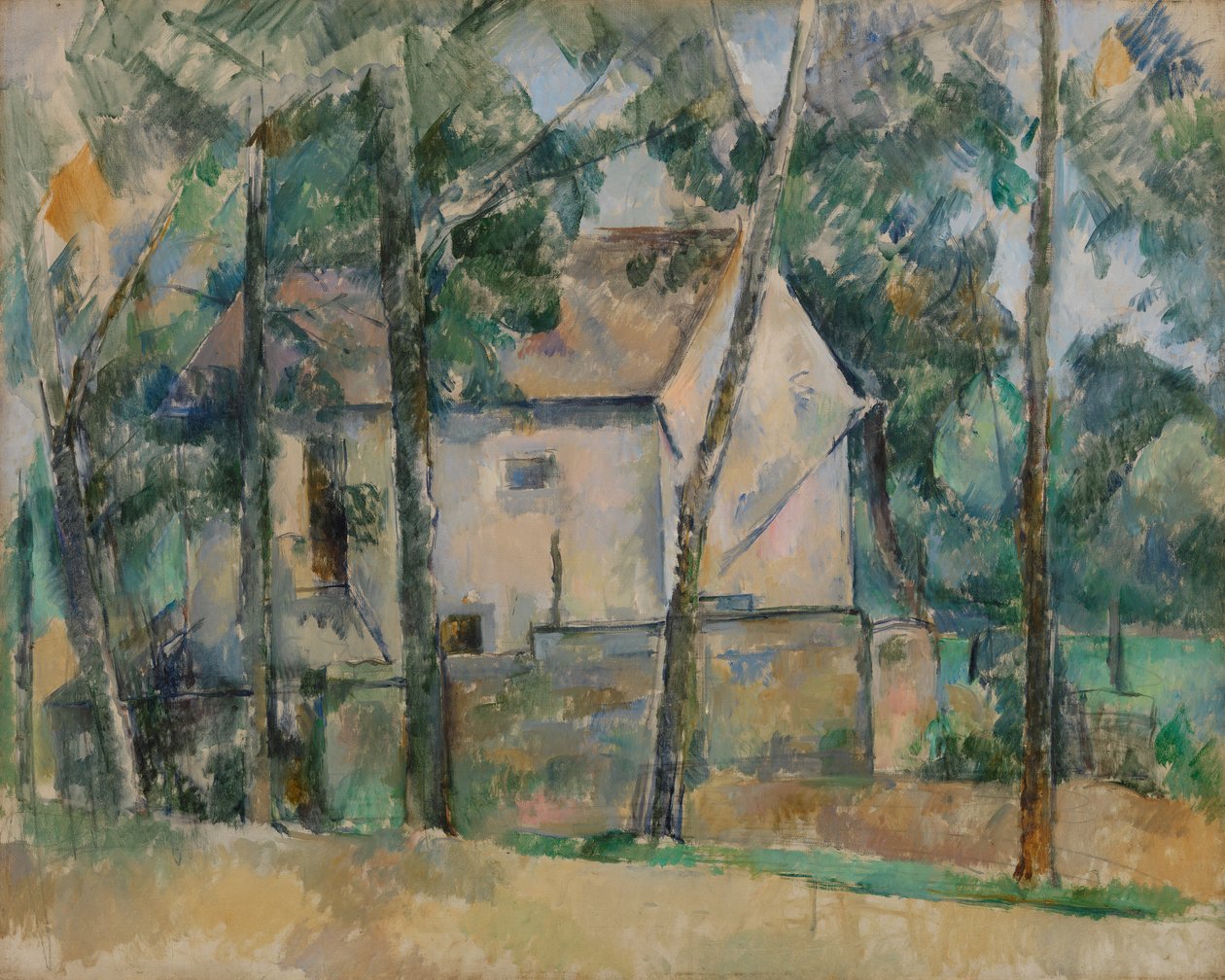 Huis en bomen door Paul Cézanne