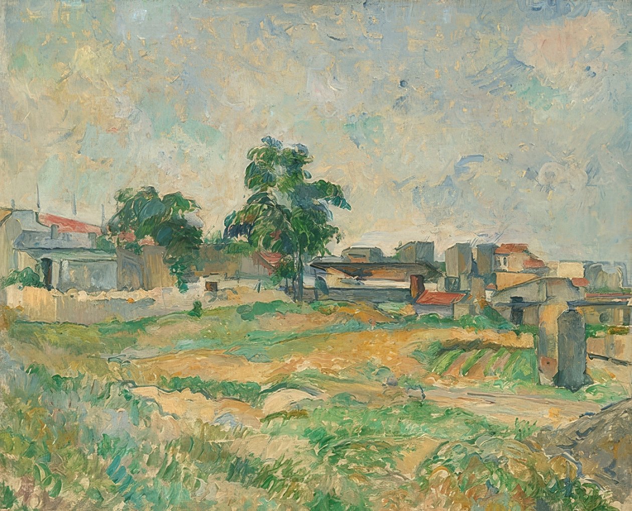 Landschap nabij Parijs door Paul Cézanne