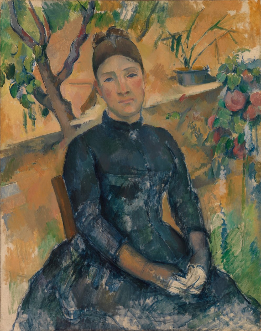 Madame Cézanne in de kas door Paul Cézanne