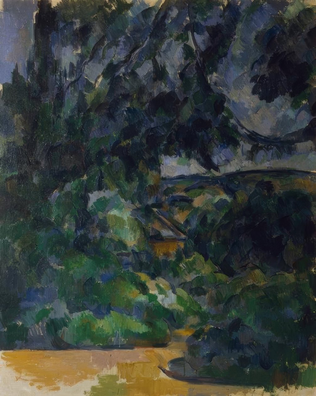 Blauw landschap door Paul Cézanne