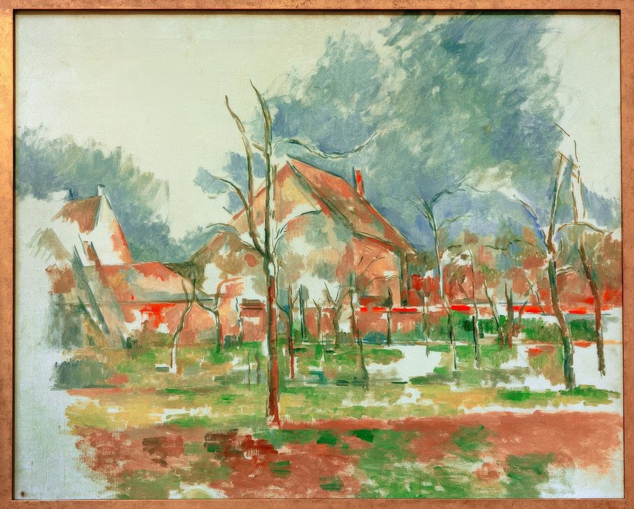Winterlandschap – Giverny door Paul Cézanne