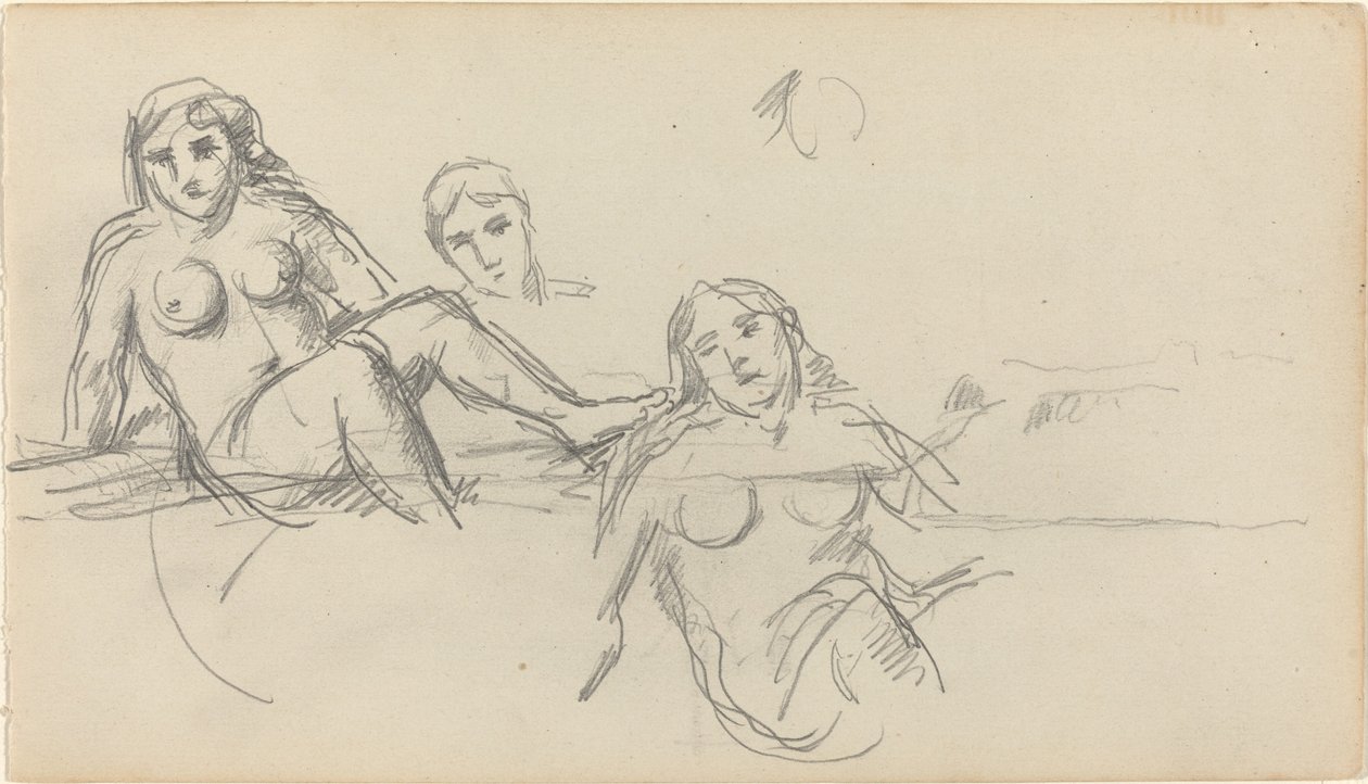 Zittende Badende [verso] door Paul Cézanne