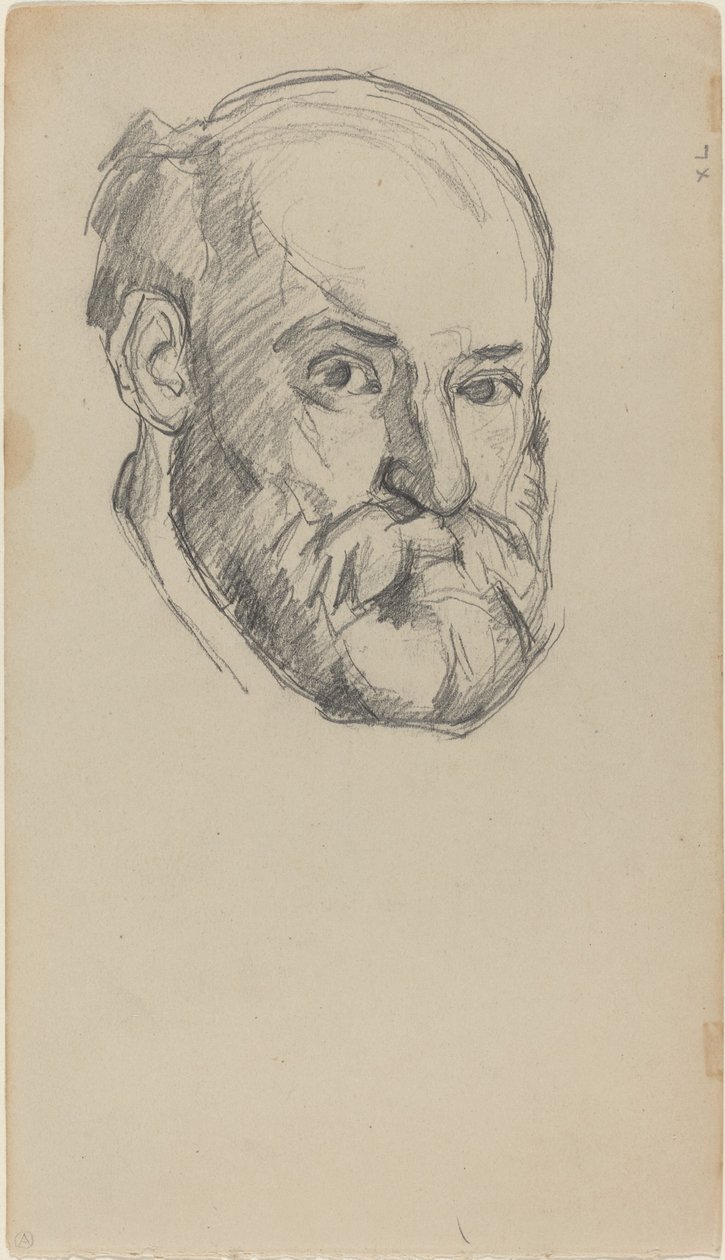 Zelfportret (recto), ca. 1880-1882 door Paul Cézanne