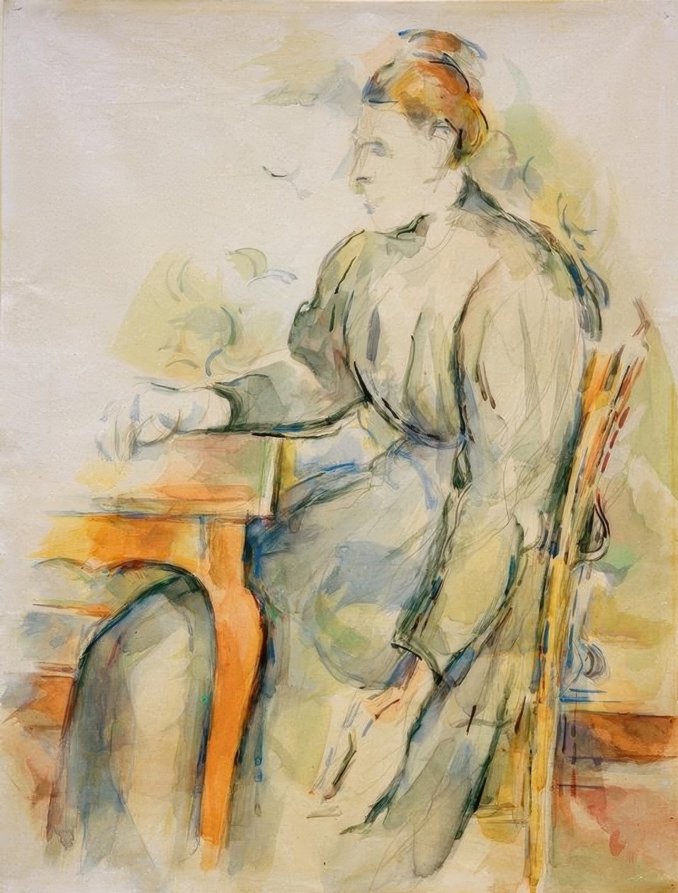 Zittende vrouw (Mme Cézanne) door Paul Cézanne