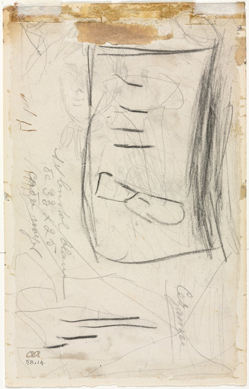 Schets van Madame Cézanne (verso) door Paul Cézanne