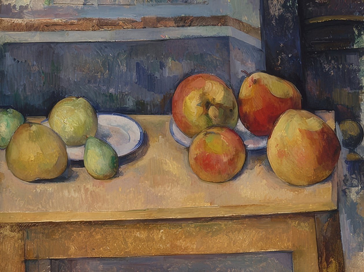 Stilleven met appels en peren door Paul Cézanne