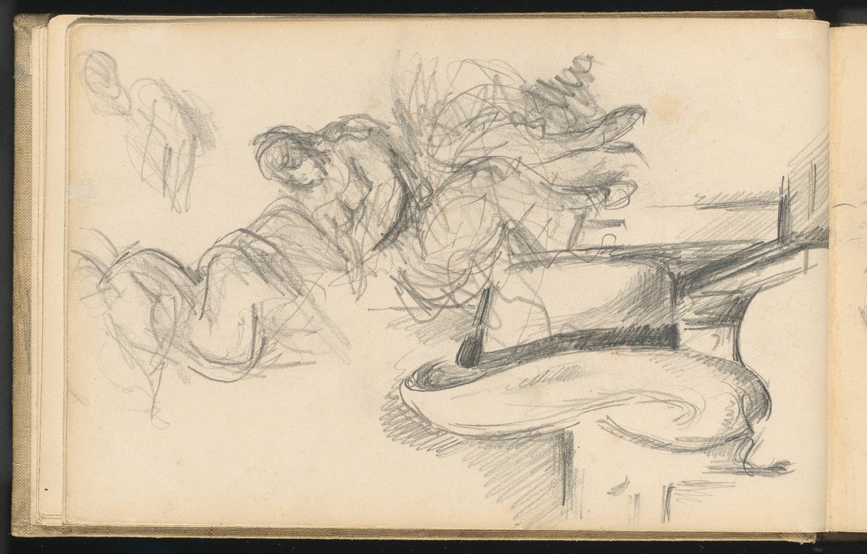 Studies Inclusief een Strohoed door Paul Cézanne
