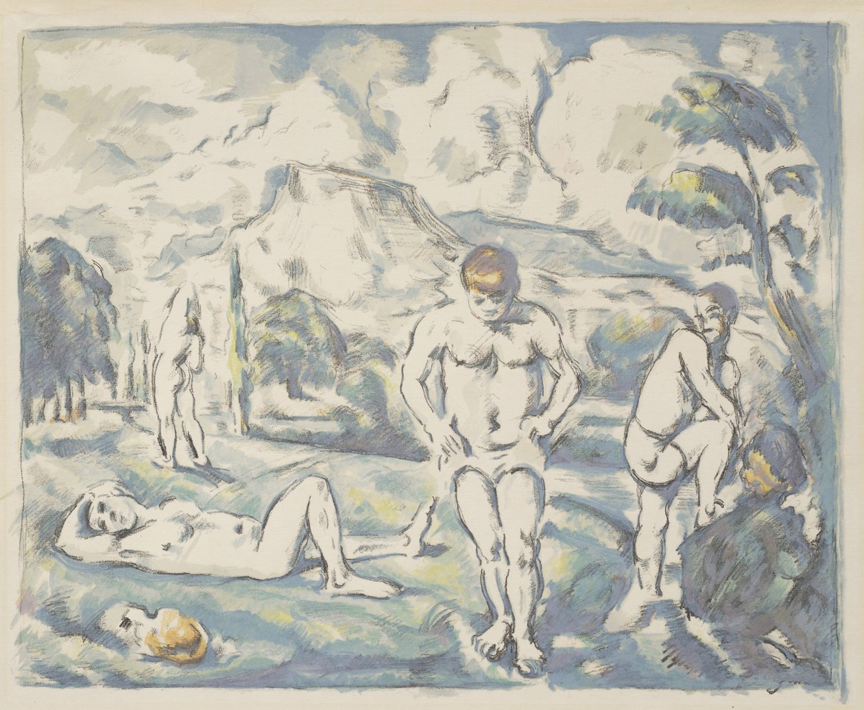 De Baders: Grote Plaat, 1898 door Paul Cézanne