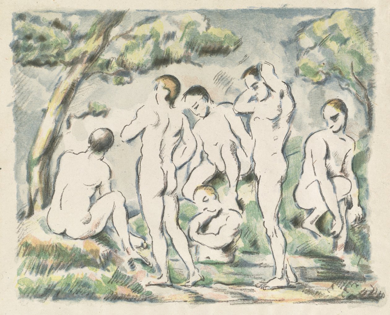 De baders kleine plaat, 1897 door Paul Cézanne