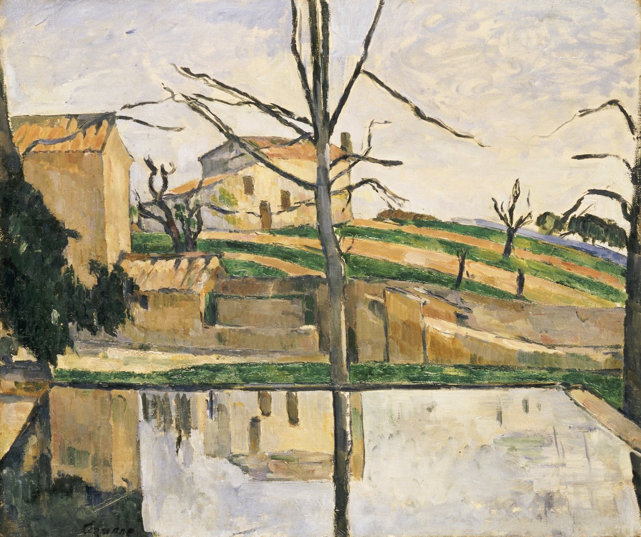 Het zwembad bij Jas de Bouffan door Paul Cézanne