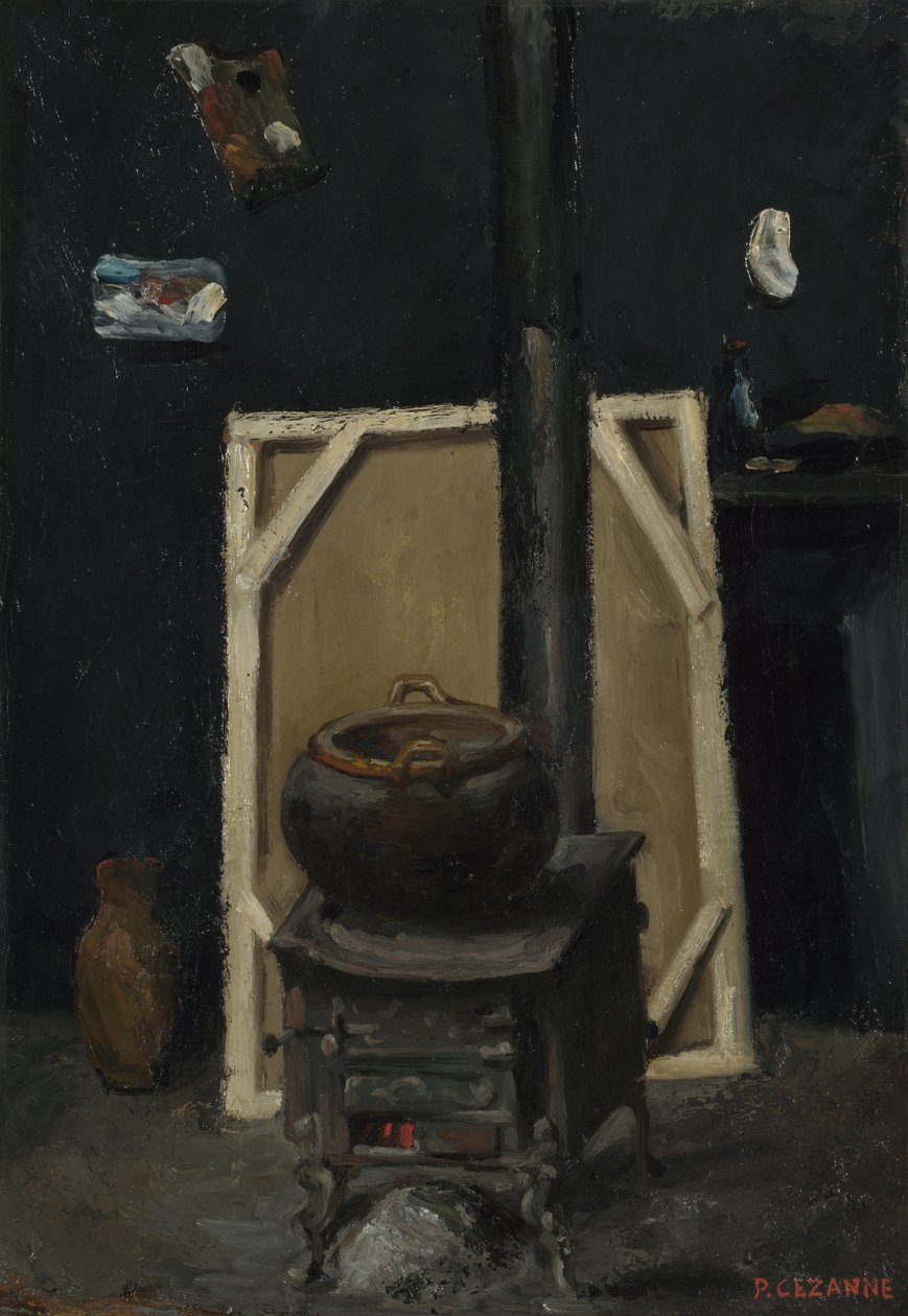 De kachel in het atelier, ca. 1865 door Paul Cézanne