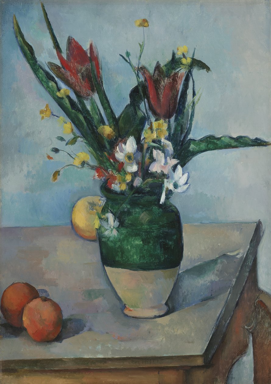 De Vaas met Tulpen, ca. 1890 door Paul Cézanne