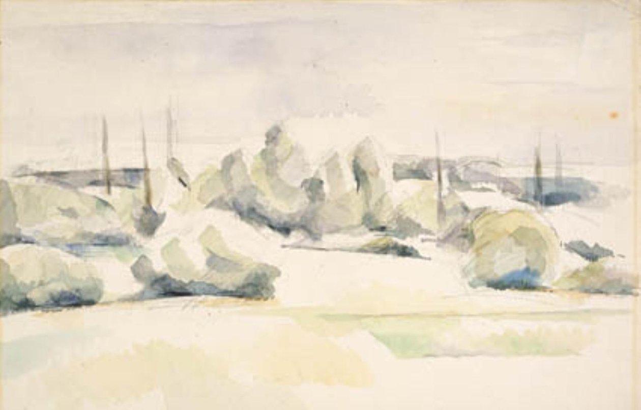 De oevers van een rivier (Les Berges) door Paul Cézanne