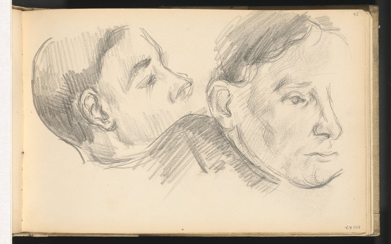 Twee hoofden, 1890-1896 door Paul Cézanne