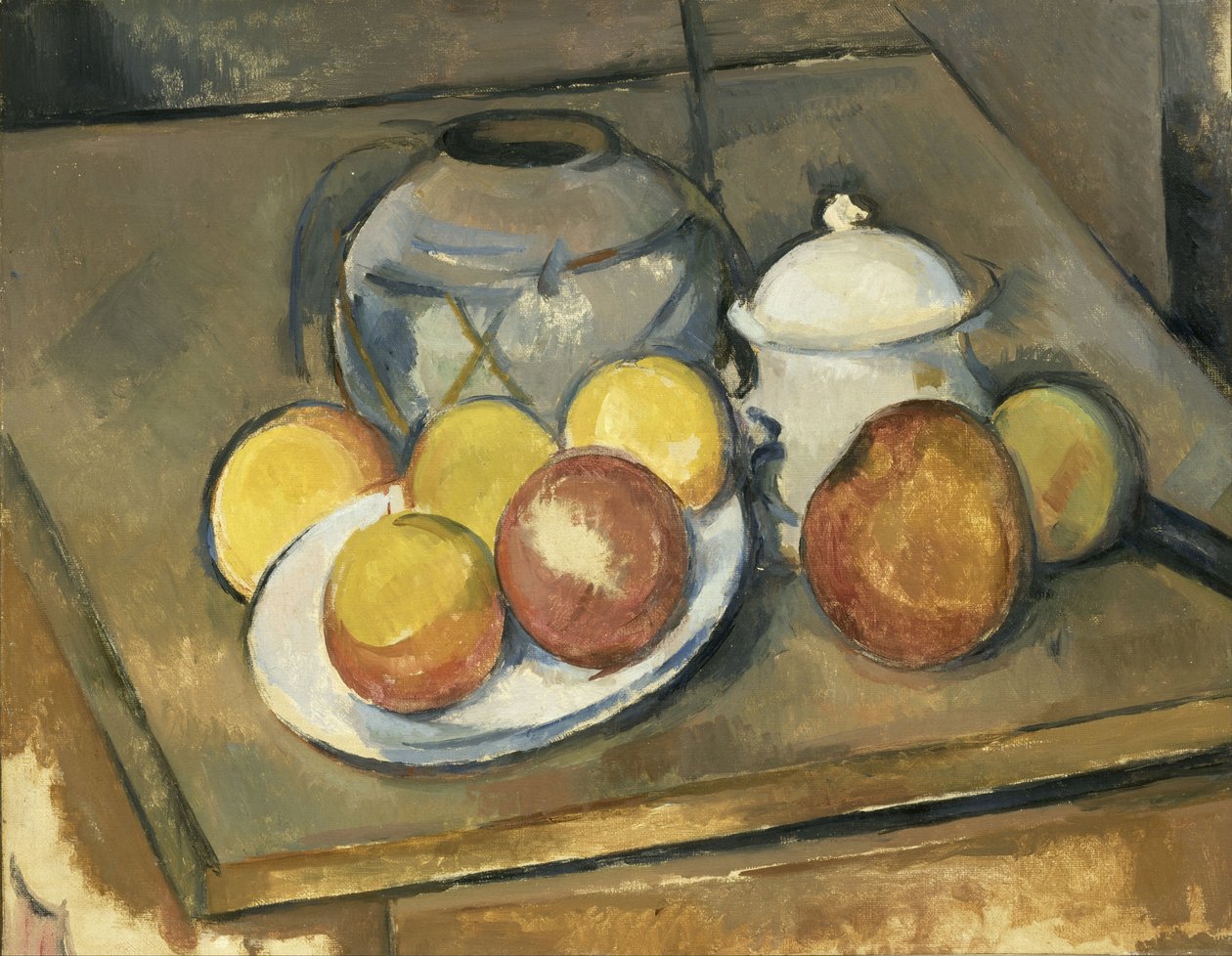Vaas, Suikerpot en Appels door Paul Cézanne