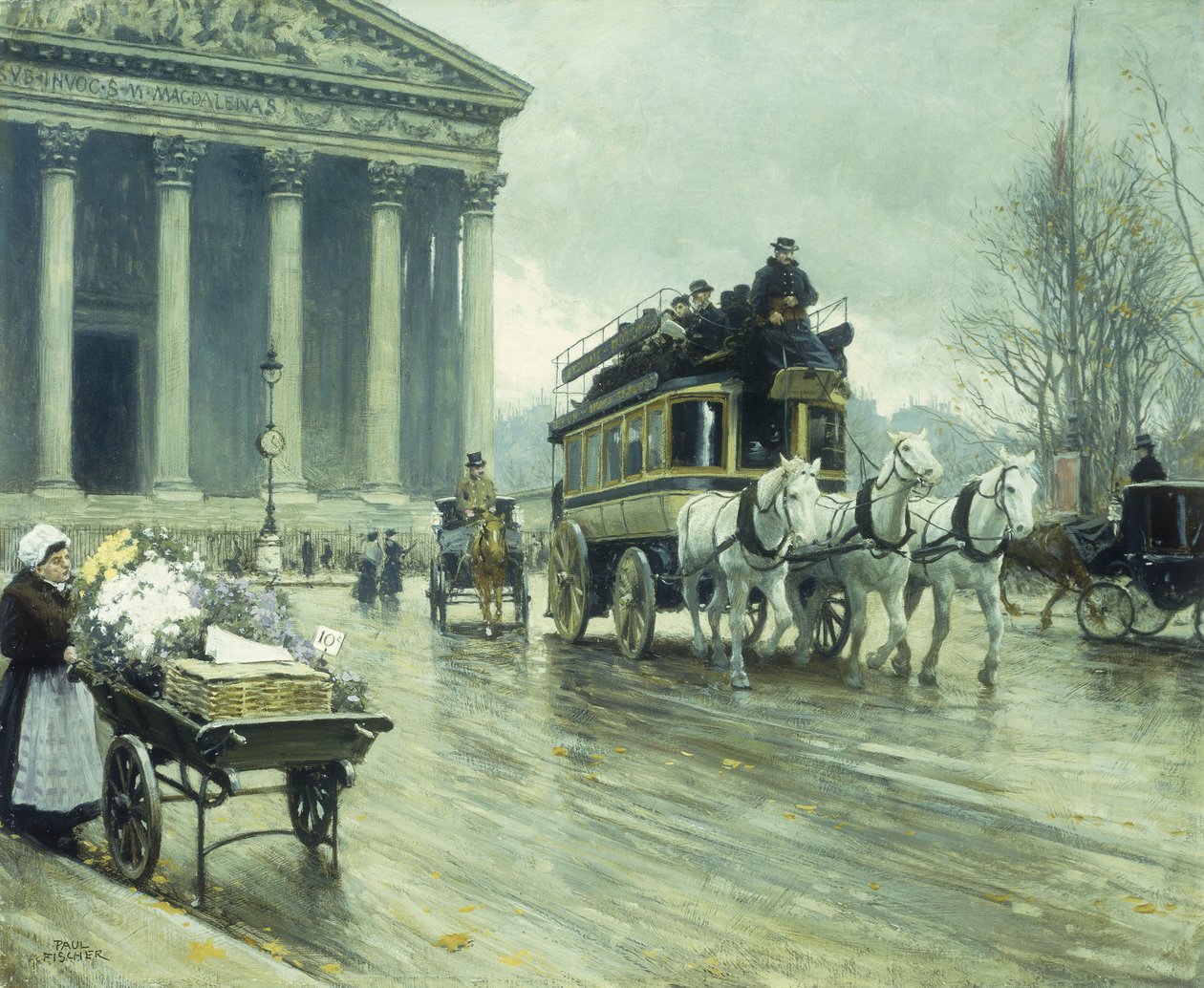 De Boulevard bij de Madeleine, Parijs door Paul Fischer