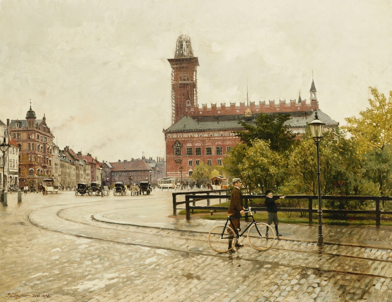 Raadhuspladsen, Kopenhagen, 1893 door Paul Fischer