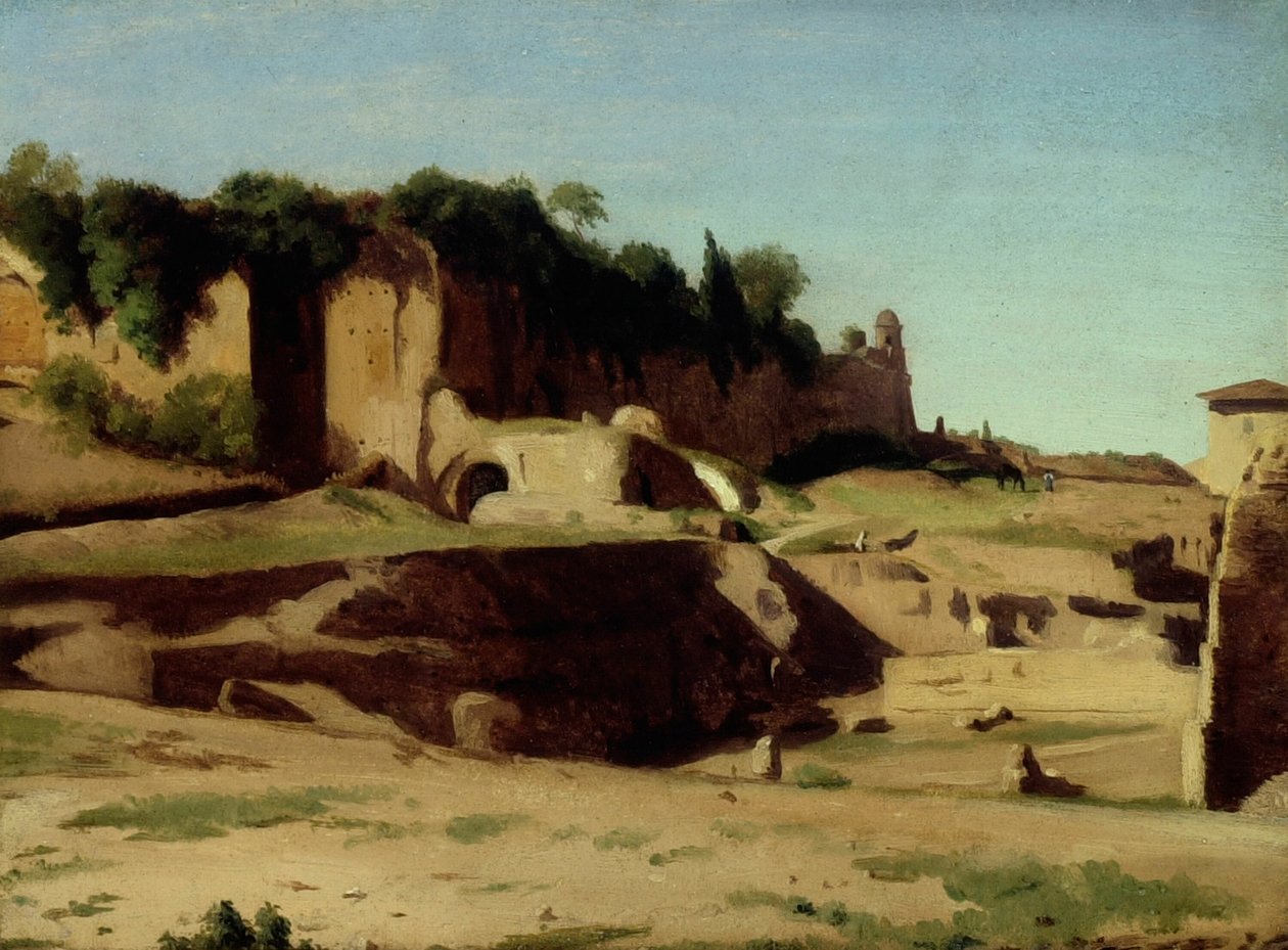 Het Keizerlijk Paleis op de Palatijn, Rome door Paul Flandrin