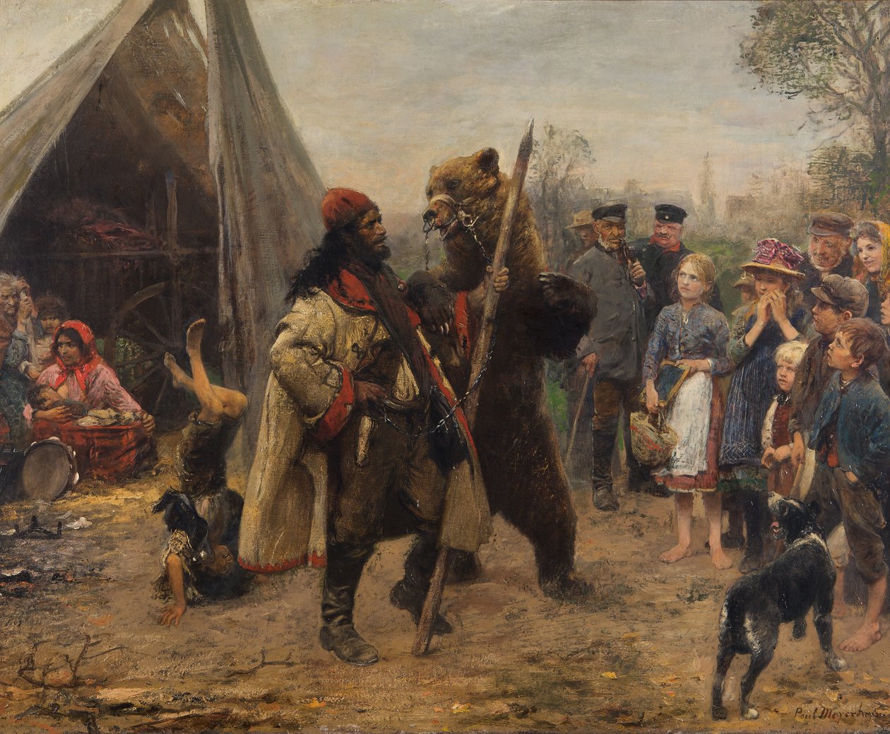 De berenleider door Paul Friedrich Meyerheim
