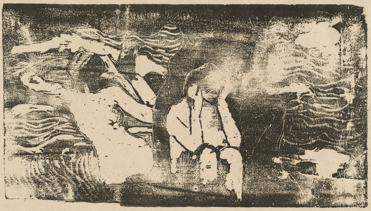 Bij de Zwarte Rotsen door Paul Gauguin