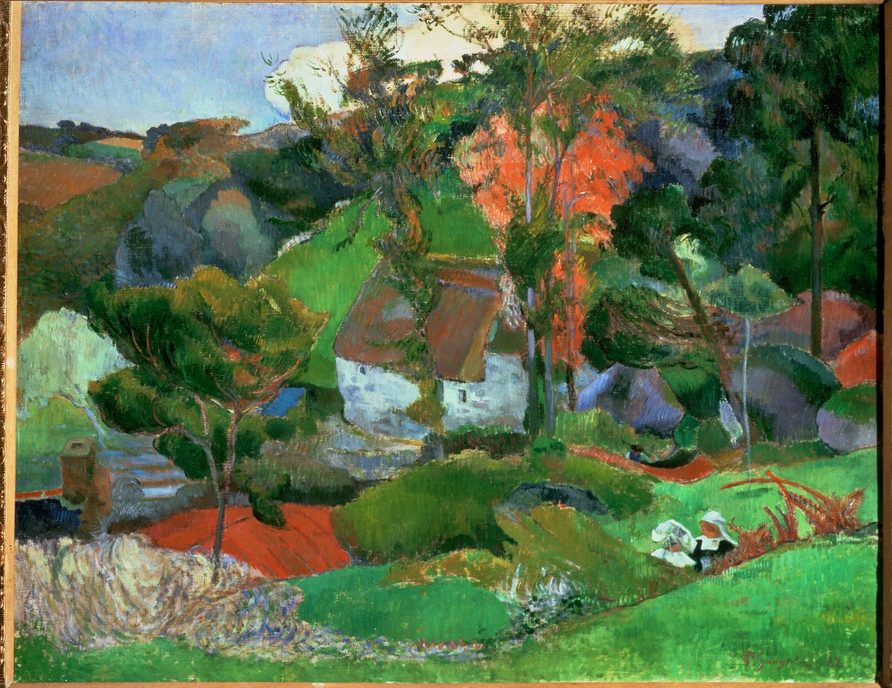 Aven door Pont-Aven ... (olieverf op doek) door Paul Gauguin