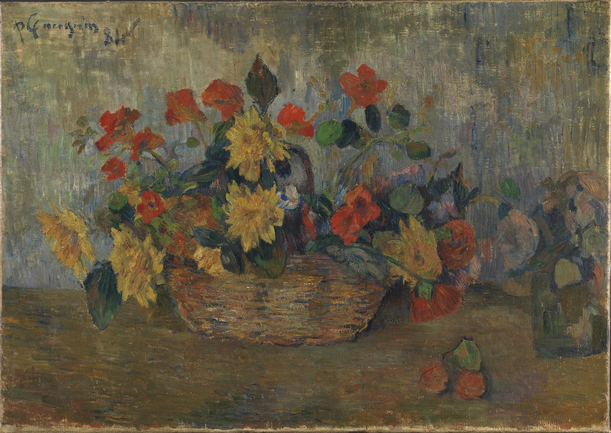 Mand met bloemen, 1884 door Paul Gauguin