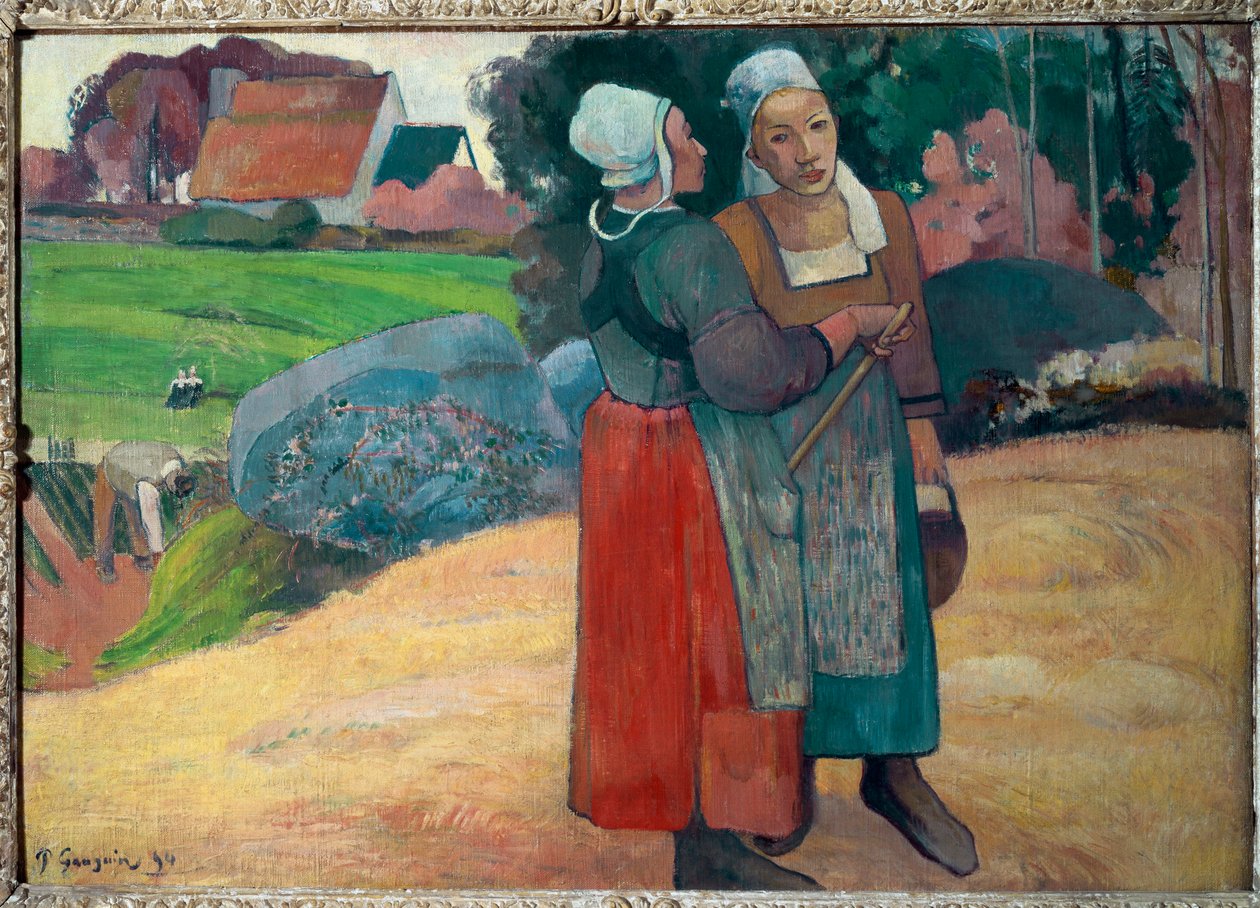 Bretonse boeren (olie op doek) door Paul Gauguin