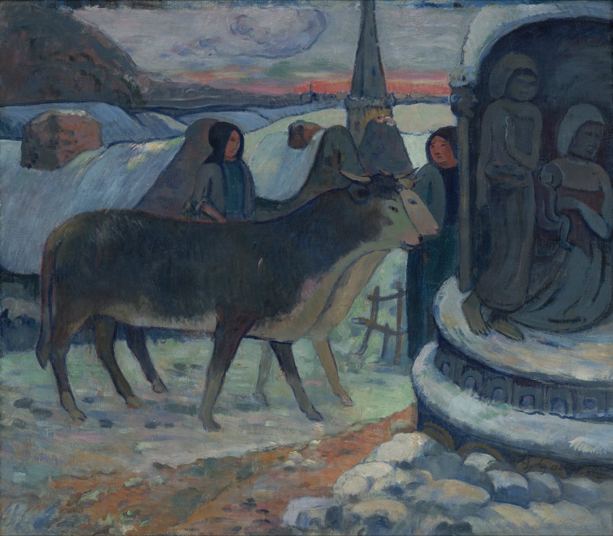 Kerstnacht (De zegening van de ossen) door Paul Gauguin