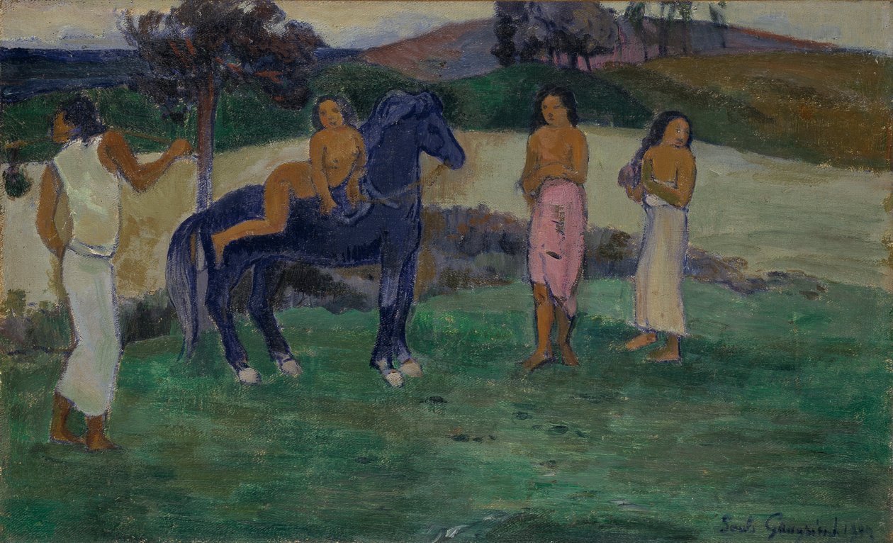 Compositie met Figuren en een Paard door Paul Gauguin