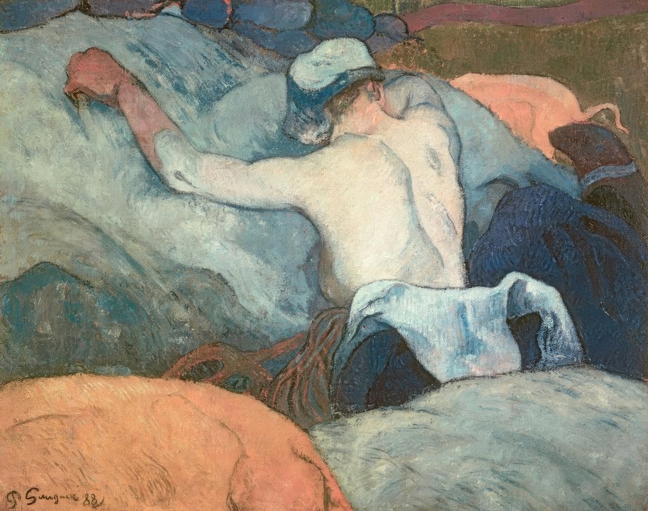In het hooi door Paul Gauguin
