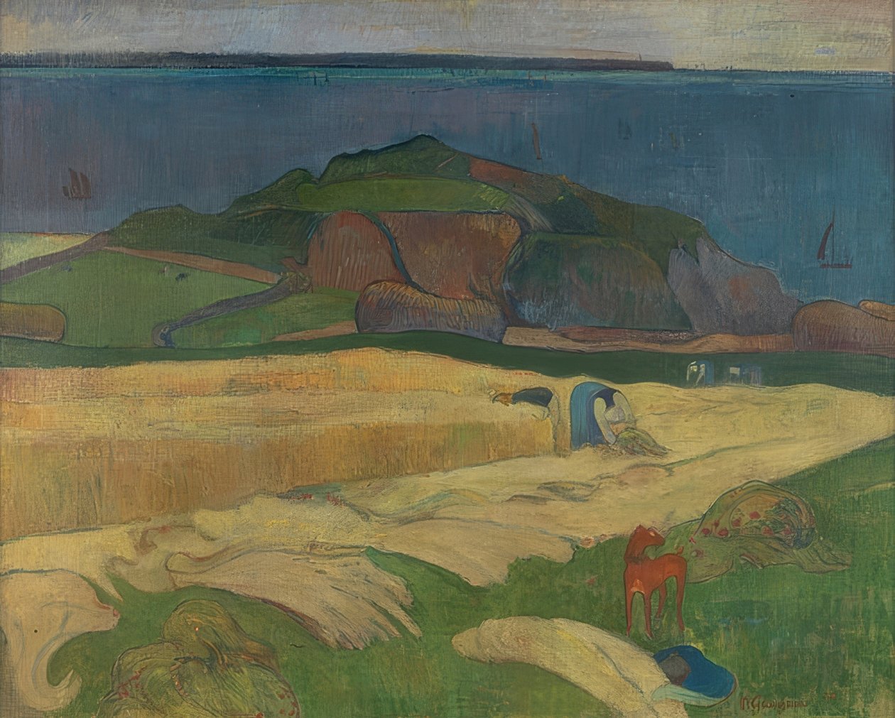 Oogst (Le Pouldu) door Paul Gauguin