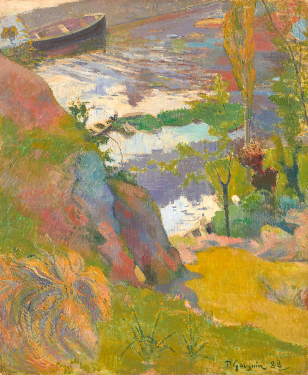 Visser en baders bij de Aven door Paul Gauguin