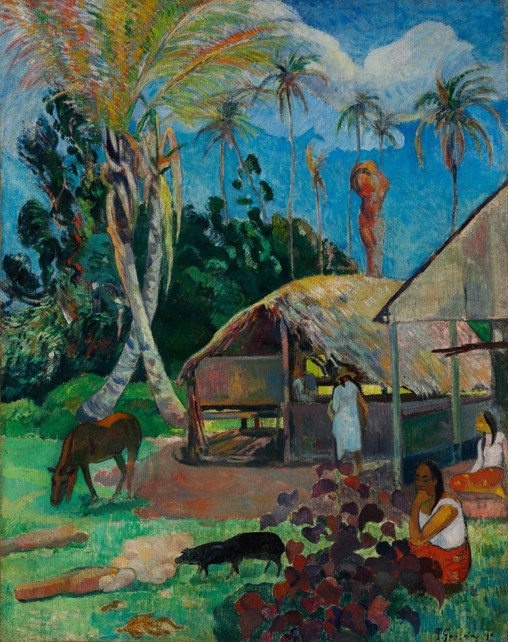 Frans: Les pourceaux noirs De zwarte varkens door Paul Gauguin