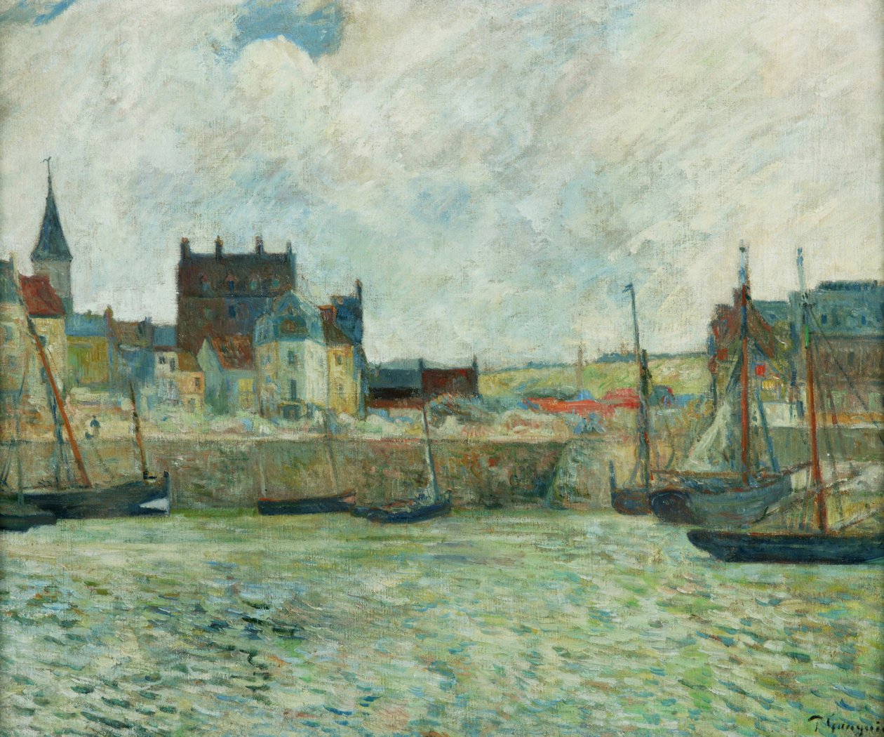Haven Scène, Dieppe, c.1885-86 door Paul Gauguin