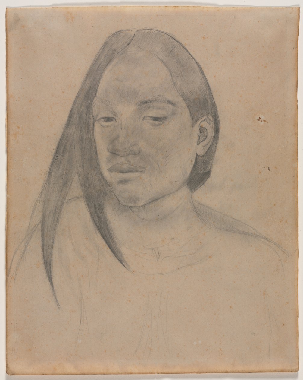Hoofd van een Tahitiaanse vrouw door Paul Gauguin