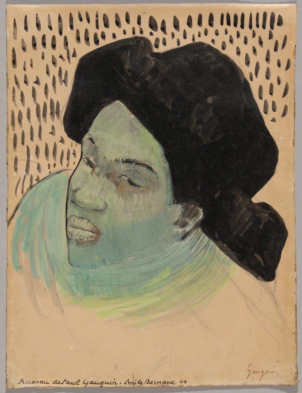 Hoofd van een Tahitiaanse vrouw door Paul Gauguin