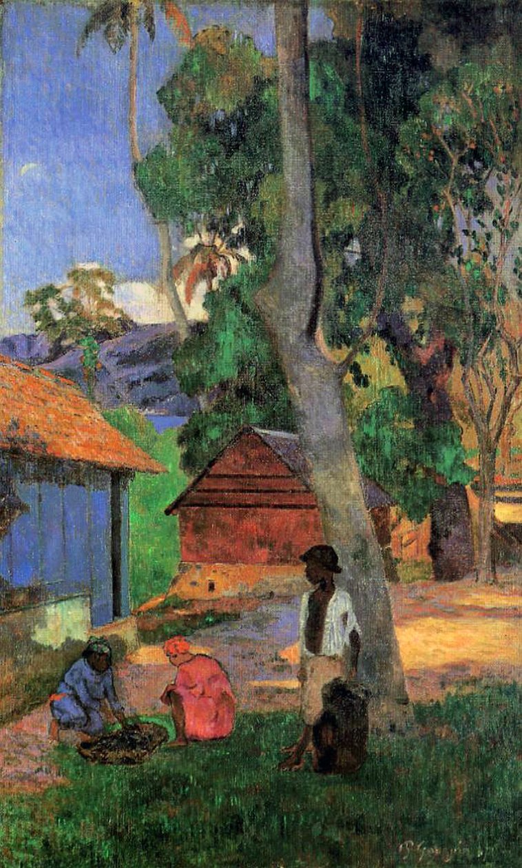 Hutten in Martinique, 1887 door Paul Gauguin