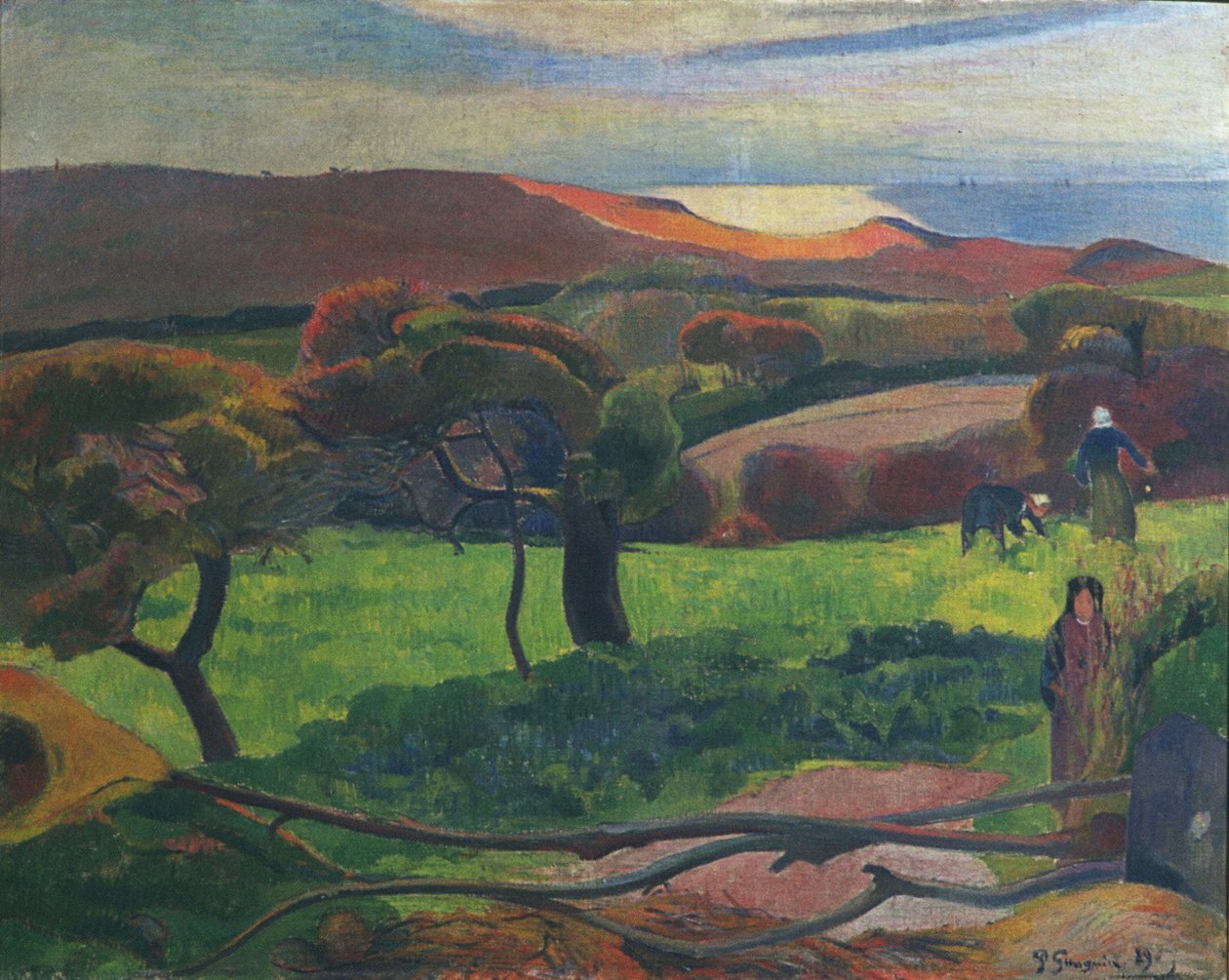 Landschap in Bretagne door Paul Gauguin